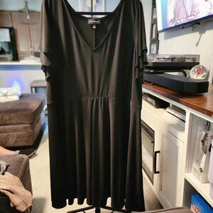 Lane Bryant Black Double Flutter Sleeve Dress